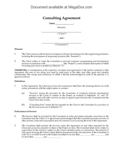 Picture of Consulting Agreement for Software Development | Canada