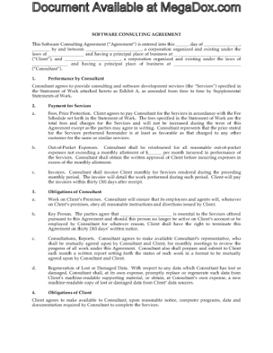 Picture of Software Consulting Agreement