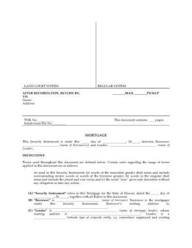 Picture of Hawaii Fixed Rate Mortgage