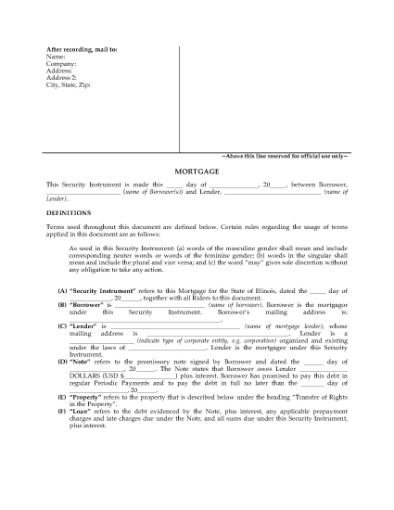 Picture of Illinois Fixed Rate Mortgage