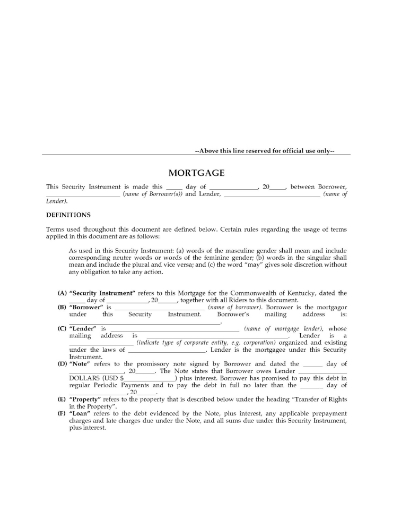 Kentucky Fixed Rate Mortgage