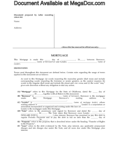 Picture of Oklahoma Mortgage