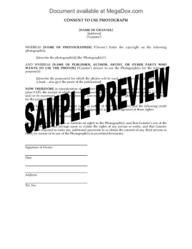 Picture of Consent to Use Photograph | UK