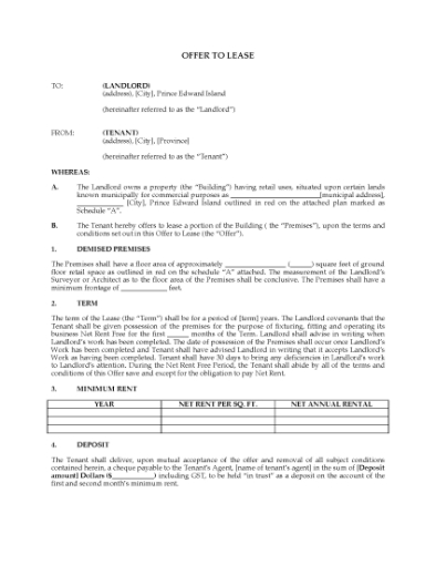 Picture of PEI Offer to Lease Commercial Premises