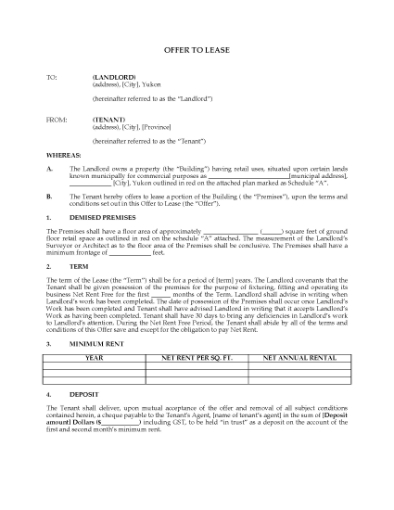Picture of Yukon Offer to Lease Commercial Premises