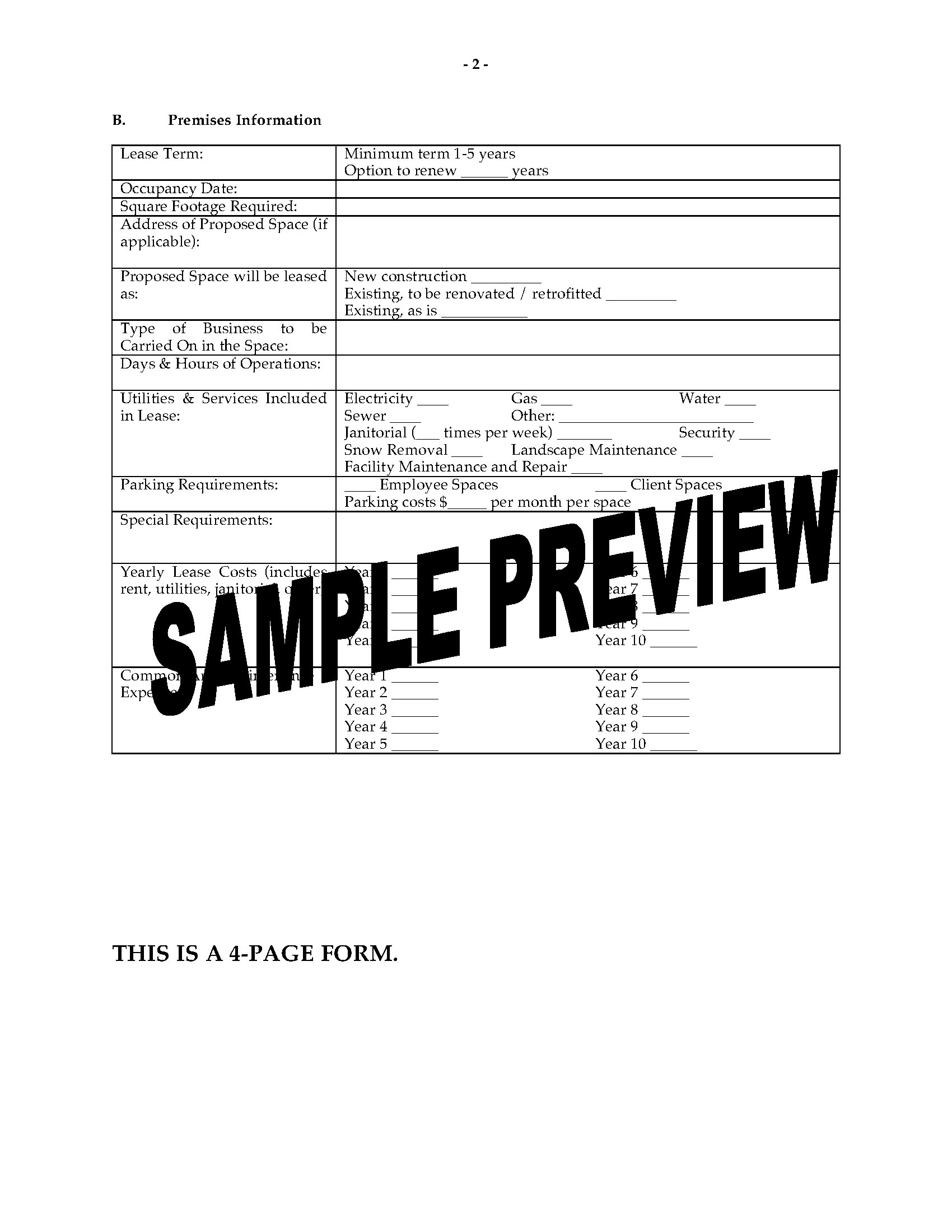 united states lease proposal for commercial premises | MegaDox.com