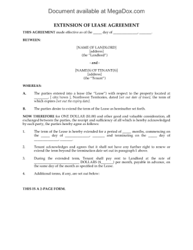 Picture of NWT Residential Lease Extension