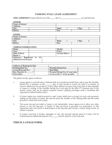 Picture of New York Parking Stall Lease