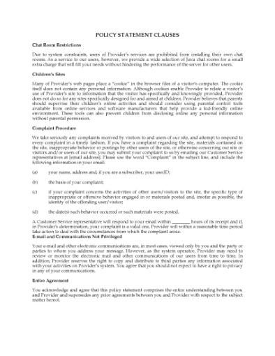 Picture of Website Policy Statement