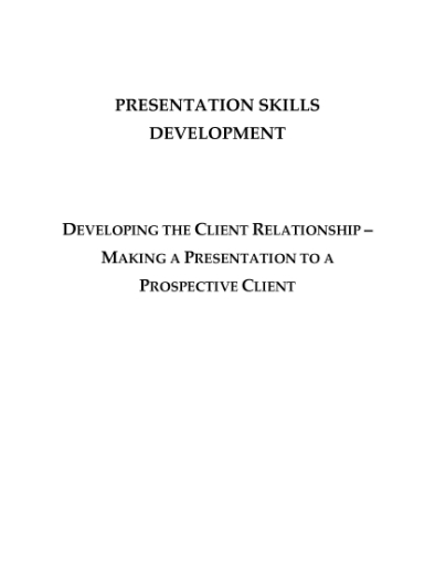 Picture of How to Make a Presentation to a Prospective Client
