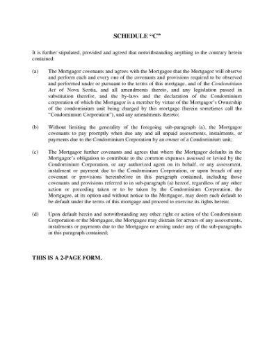 Picture of Nova Scotia Condominium Mortgage Schedule