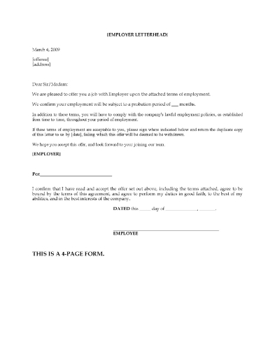 Employment Confirmation Letter