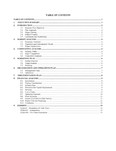 Business Plan Review and Assessment