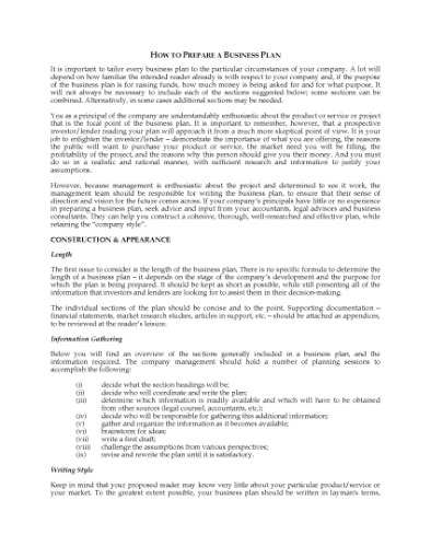 Picture of How to Prepare a Business Plan