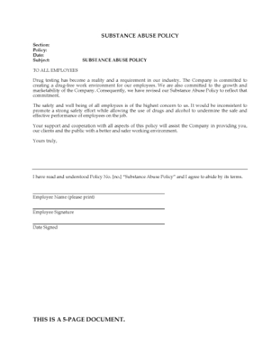 Picture of Substance Abuse Policy