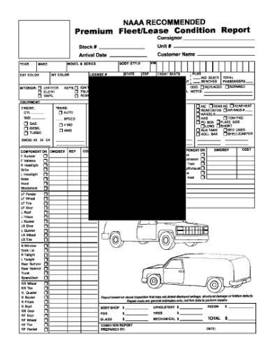 Picture of Premium Fleet / Lease Condition Report for Van or Truck