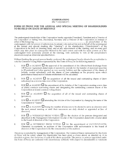 Alberta Reverse Takeover Information Package