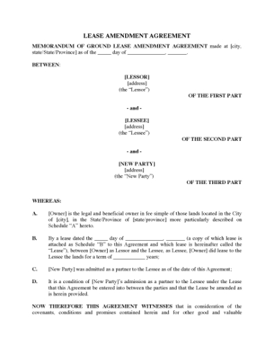 Picture of Ground Lease Amending Agreement
