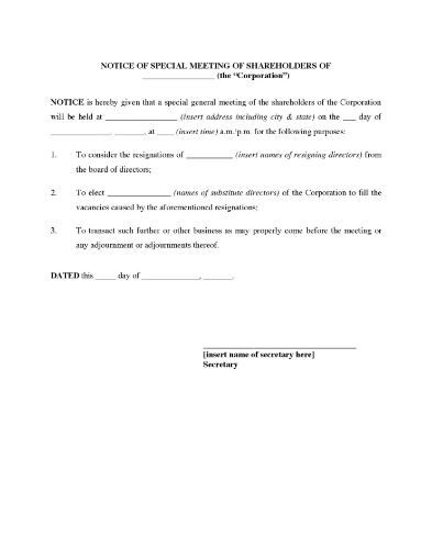 USA Shareholders Meeting Forms to Elect Directors