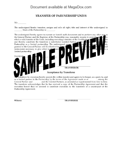 Alberta Transfer of Limited Partnership Units