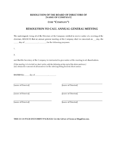 UK annual general meeting forms