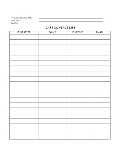 Picture of Film Crew Contact Sheets