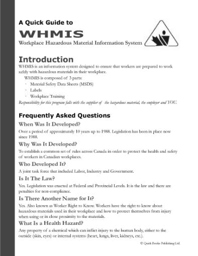 Picture of Workplace Hazardous Material Information System Guide | Canada