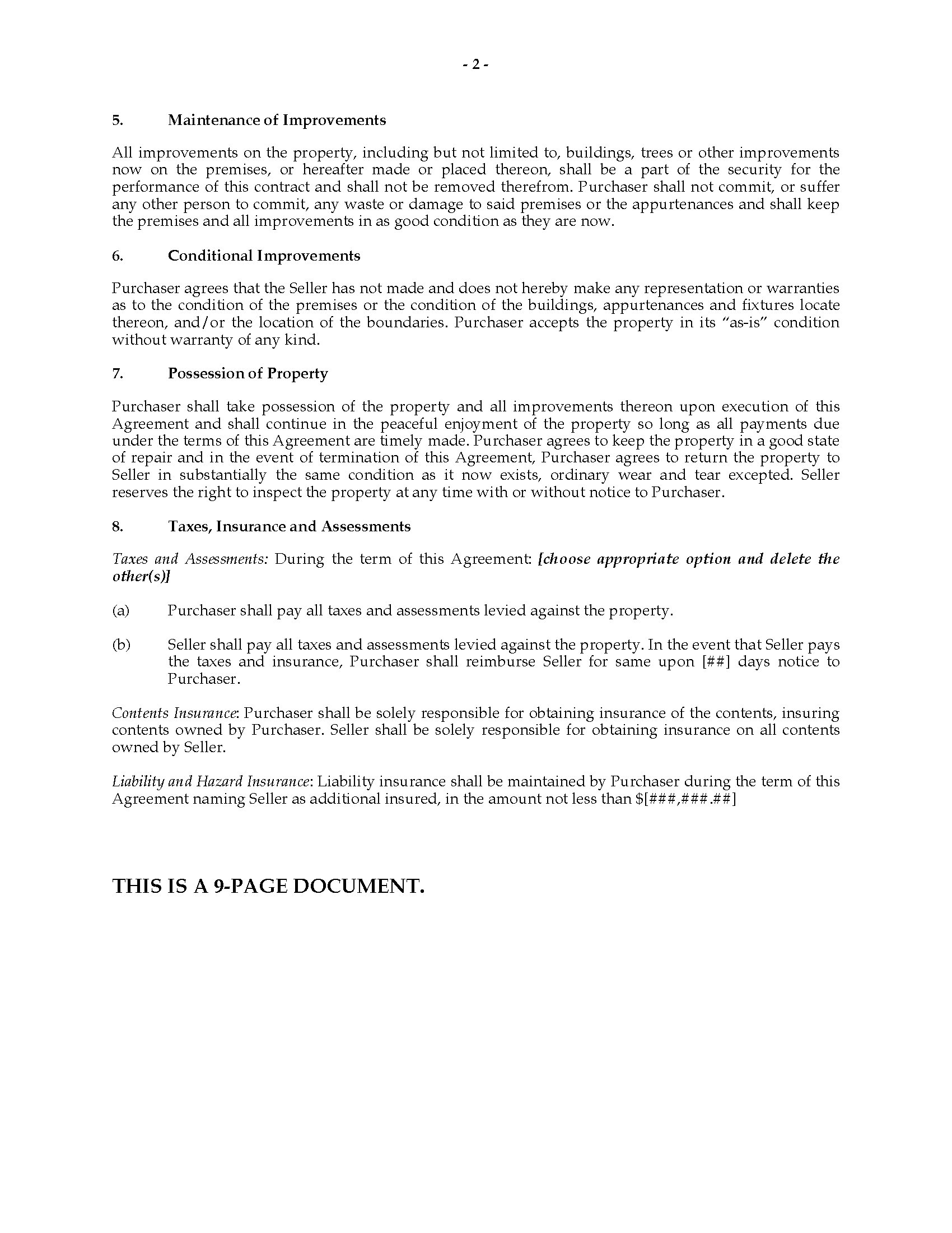 oregon contract for deed form | MegaDox.com