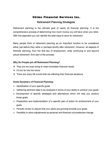 Picture of Retirement Planning Strategies for Canadians