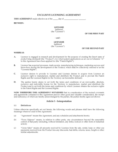 Picture of Exclusive Manufacturing Licence | Canada