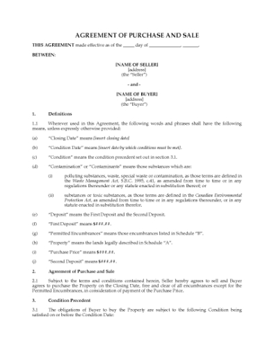 Picture of BC Agreement of Purchase and Sale of Commercial Property