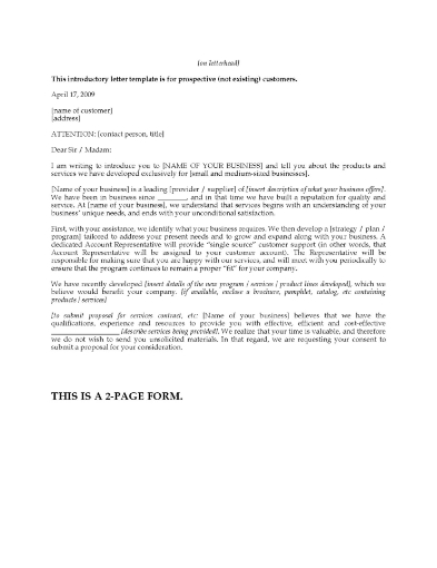 Introductory Business Letter Templates