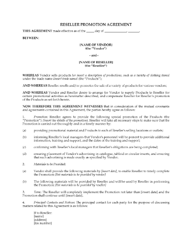 Event Merchandise Reseller Agreement