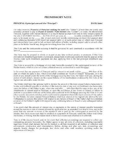 USA Mortgage Promissory Note