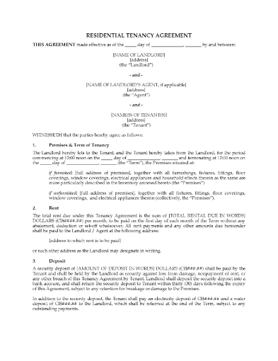 Cayman Islands Residential Tenancy Agreement