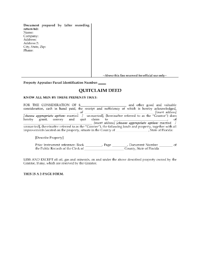 Florida Quitclaim Deed