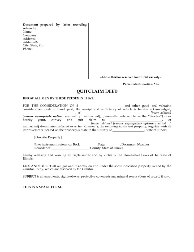 Illinois Quitclaim Deed
