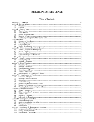 Picture of Retail Premises Lease | Australia