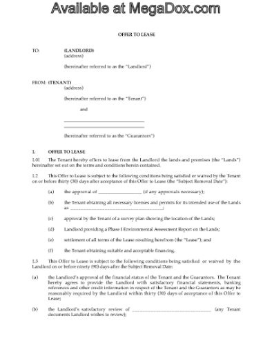 Picture of Offer to Lease Undeveloped Commercial Space | Canada