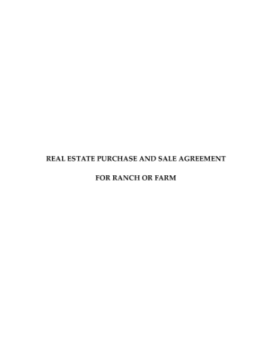 Picture of Purchase and Sale Agreement for Ranch or Farm | USA