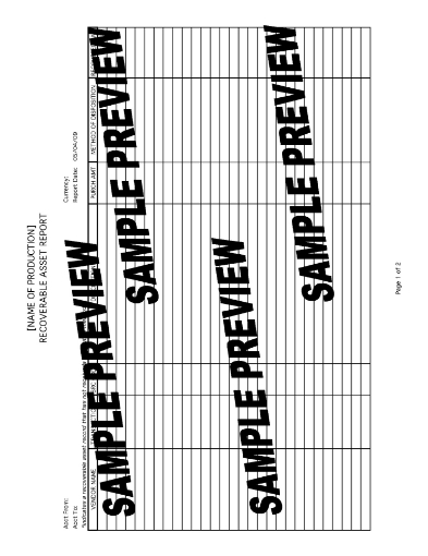 Recoverable Asset Report for Film or TV Production