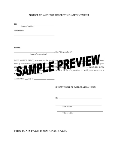 Picture of Notices to Appoint and Remove Auditors | Canada