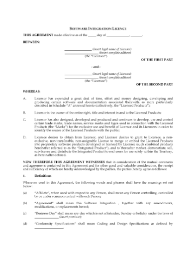 Picture of Software Integration Licence | Canada