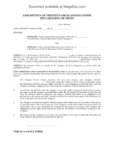 Picture of Alberta Assumption of Trustee Obligations for Oil and Gas Assets