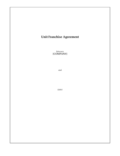 Picture of USA Unit Franchise Agreement