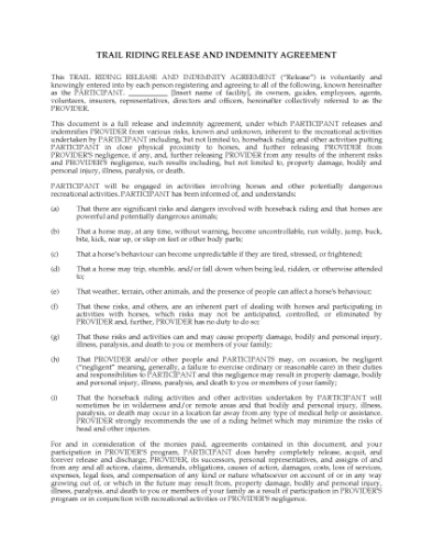 Picture of Trail Riding Release Form