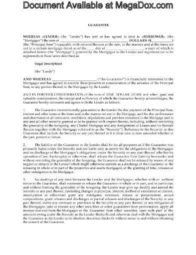 Alberta Corporate Mortgage Guarantee Forms