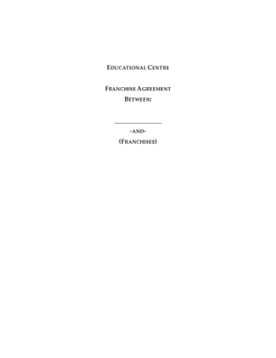 Picture of Canada Franchise Agreement for Educational Centre
