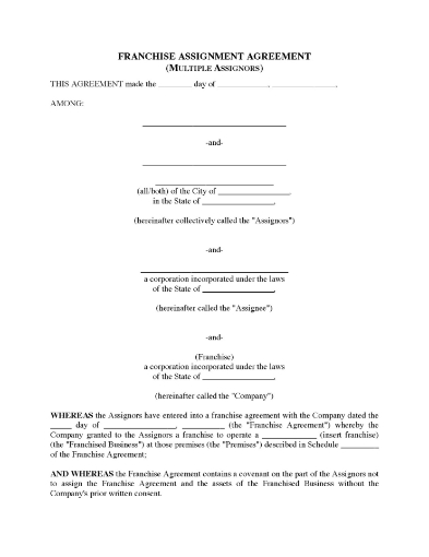 USA Franchise Assignment Agreement