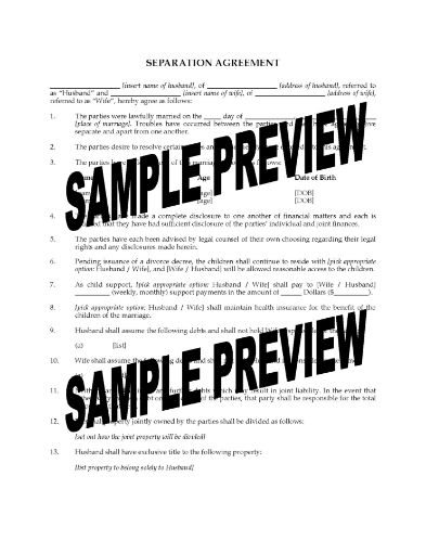 USA Separation Agreement